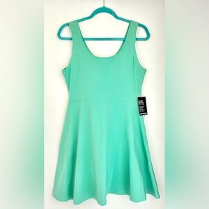 NWT Express Light Green Mint Zip-Up Mini Dress